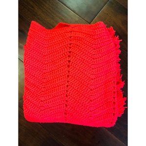 Handmade Granny  Pink  Coral Knitted Blanket